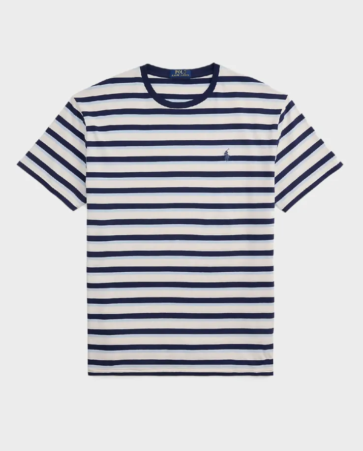 Bawełniana koszulka w paski Classic Fit