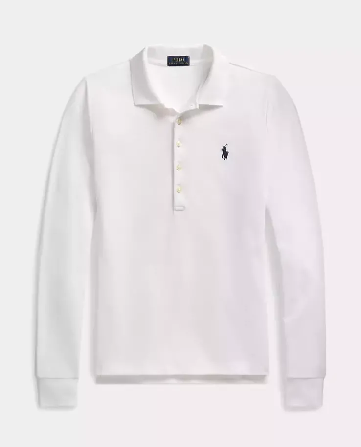 Bawełniany biały longsleeve z logo
