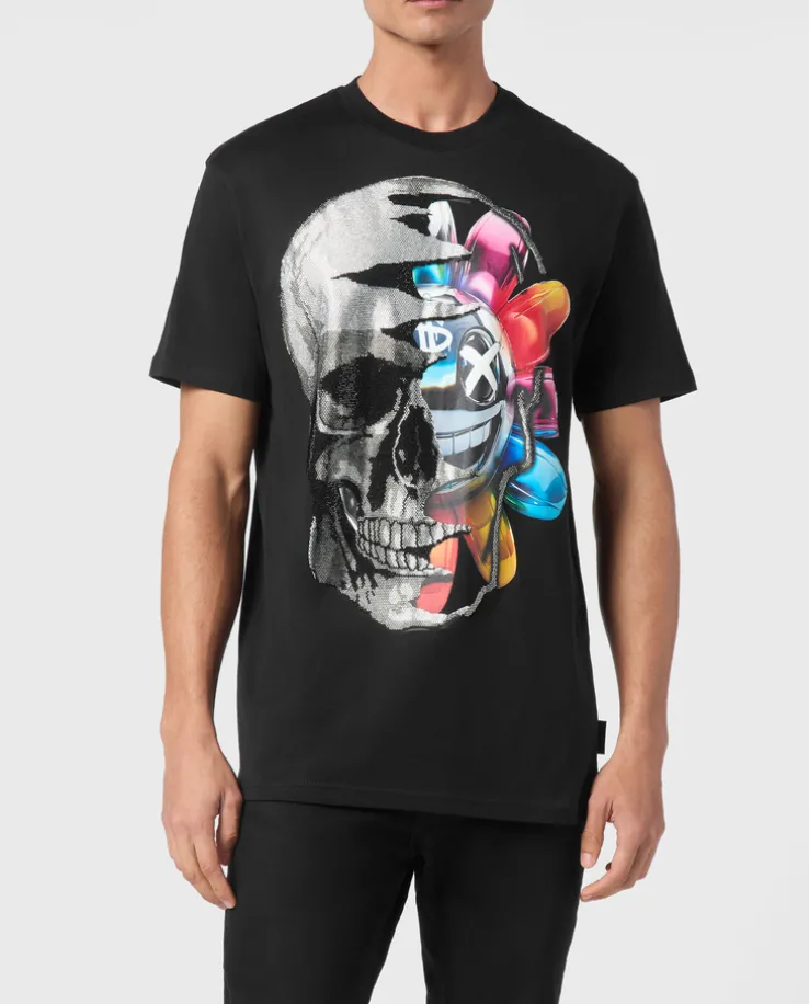 Bawełniany t-shirt z czaszką