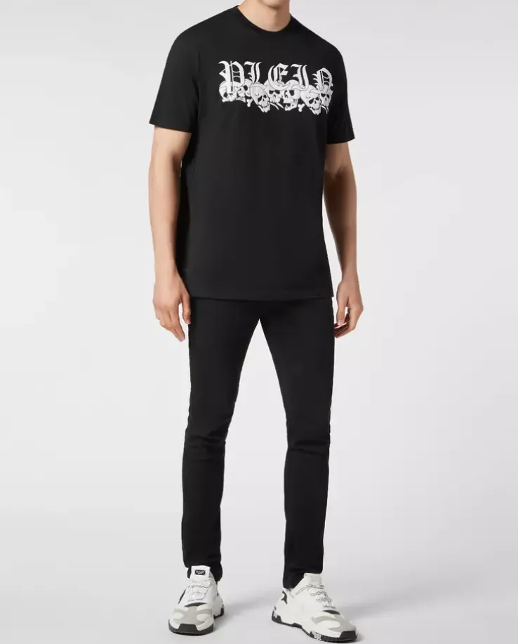 Bawełniany t-shirt z gotyckim logo