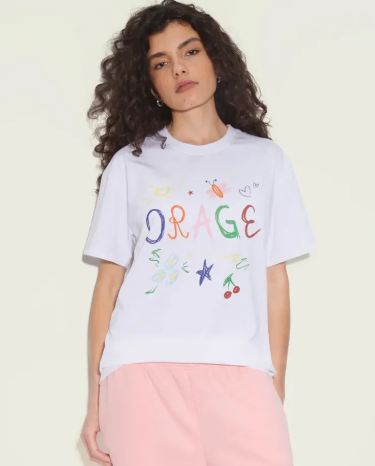 Bawełniany t-shirt z kolorowym nadrukiem