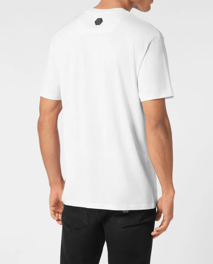 Bawełniany t-shirt z kontrastowym logo