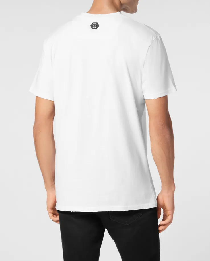 Bawełniany t-shirt z kryształowym nadrukiem