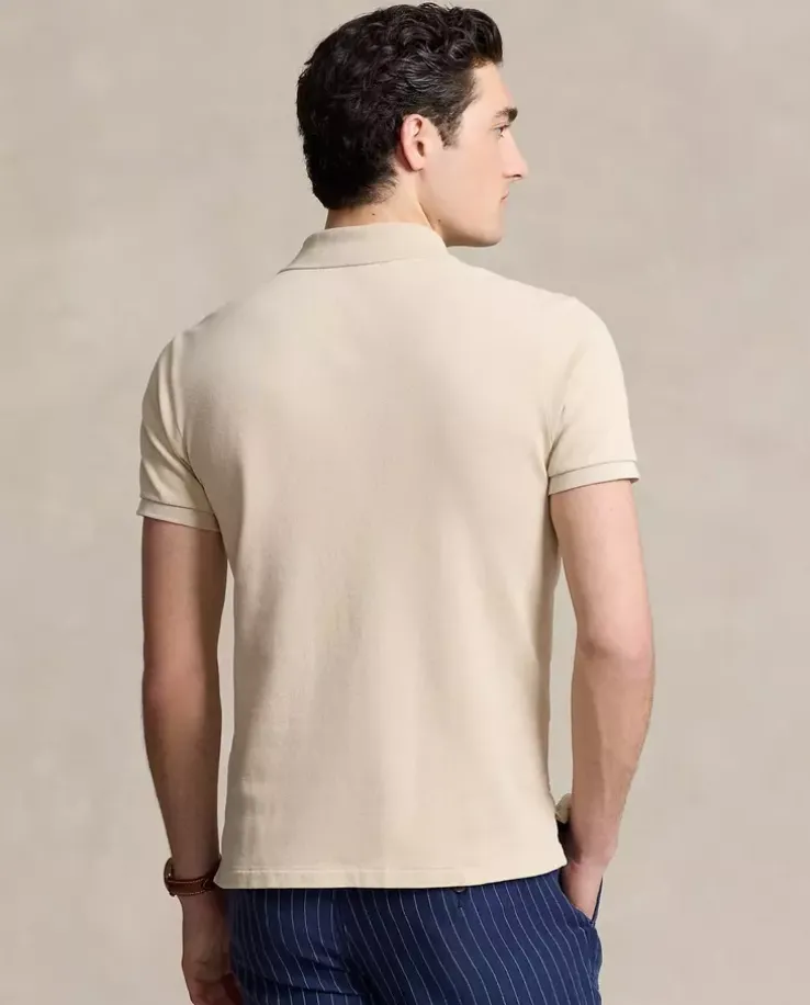 Beżowa koszulka polo Custom Slim Fit