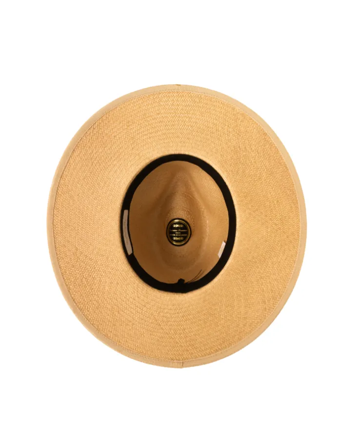 Beżowy kapelusz Panama Fedora
