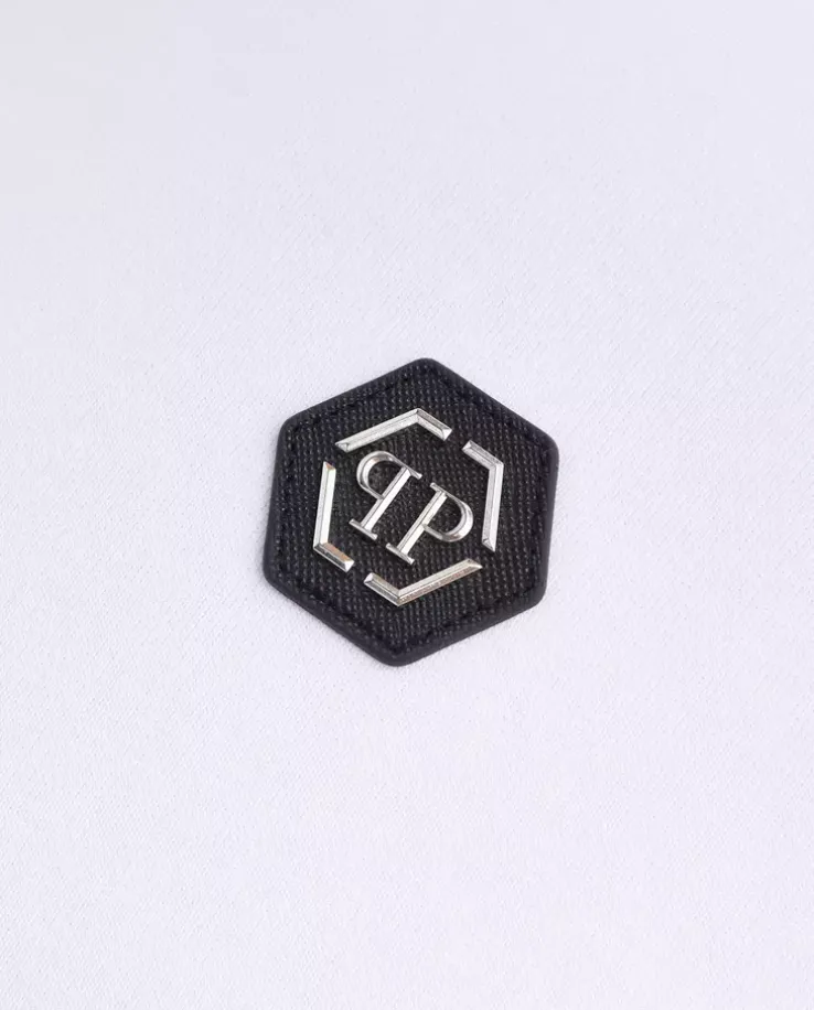 Biała bluza z kapturem Hexagon