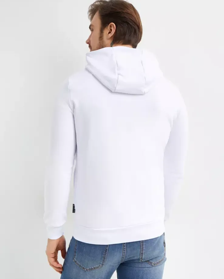 Biała bluza z kapturem z logo