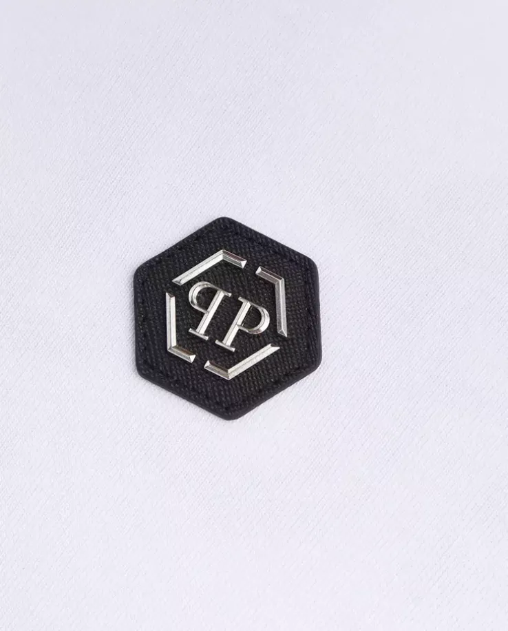 Biała bluza z kapturem z logo