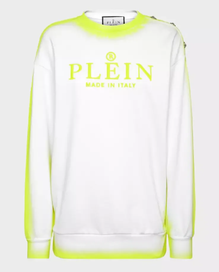 Biała bluza z logo Fluo