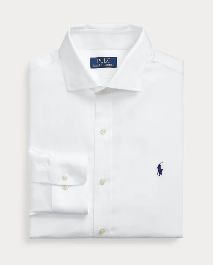Biała koszula z logo Slim Fit
