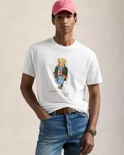 Biała koszulka z misiem Classic Fit