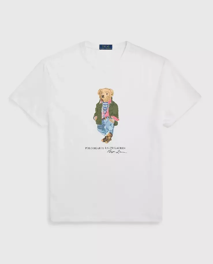 Biała koszulka z misiem Classic Fit