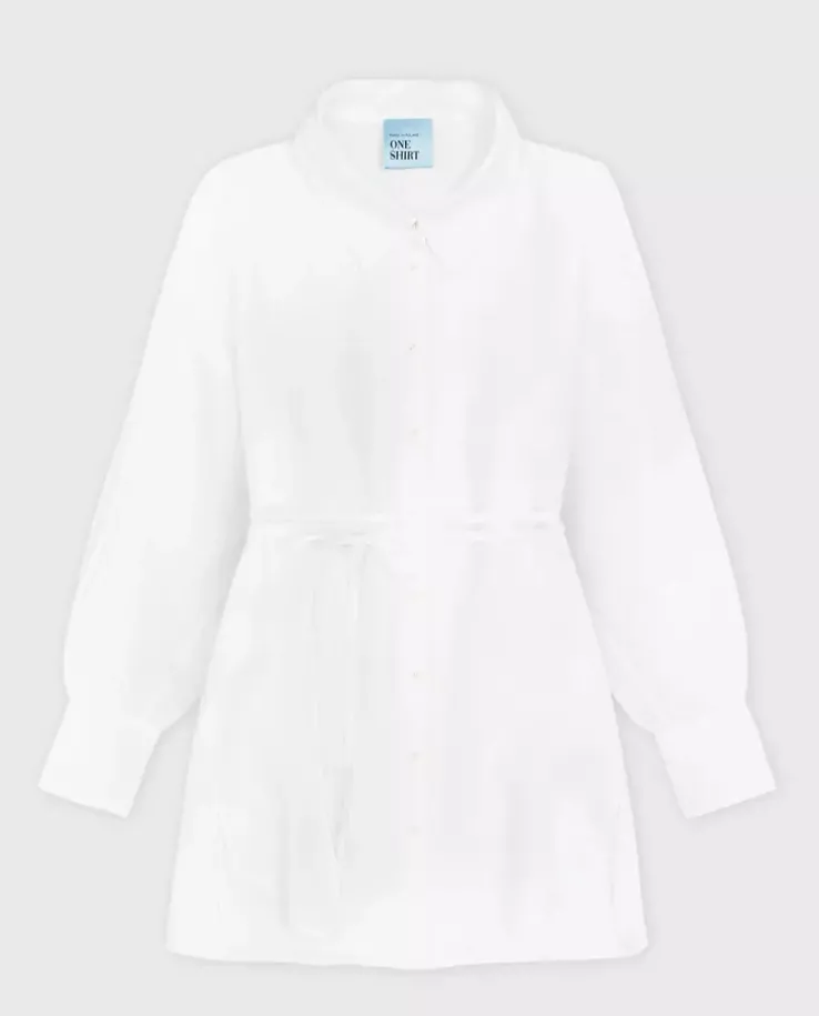 Biała mini sukienka z lnu Chic