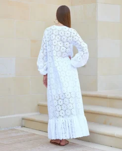 Biała sukienka maxi Gaeta