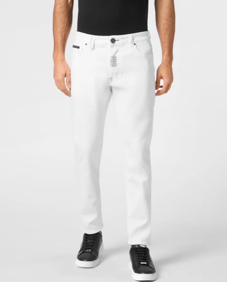 Białe spodnie jeansowe Skinny Fit