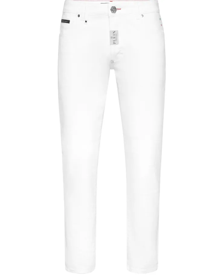 Białe spodnie jeansowe Skinny Fit