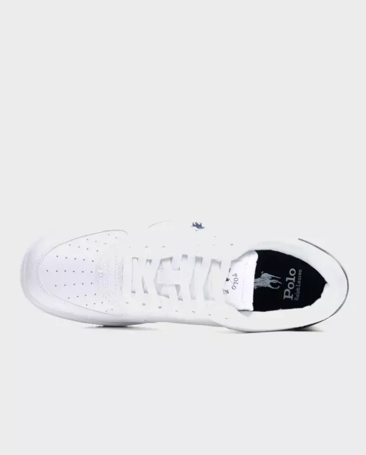 Biało-granatowe skórzane sneakersy Masters Court