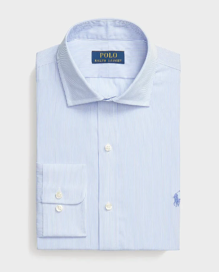 Biało-niebieska koszula w paski Slim Fit