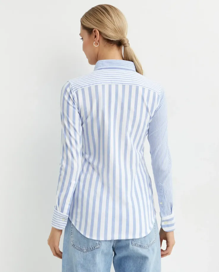 Biało-niebieska koszula w paski Slim Fit