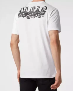 Biały bawełniany t-shirt z monogramem