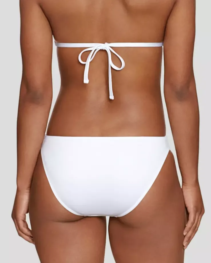 Biały dół od bikini z kolorowym logo