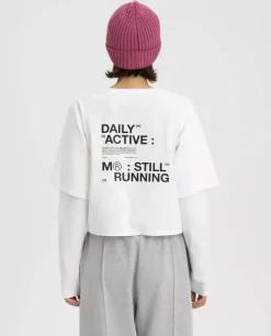 Biały longsleeve z nadrukiem Still