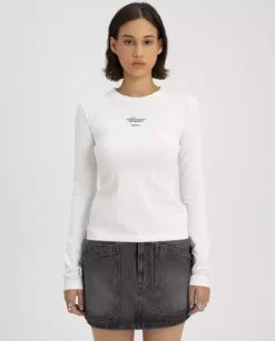 Biały longsleeve z printem