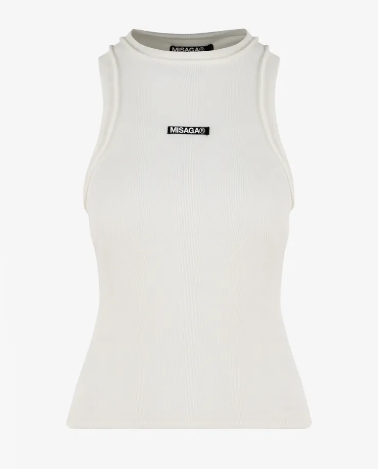 Biały tank top Core Rib