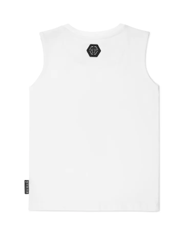 Biały T-Shirt bez rękawów