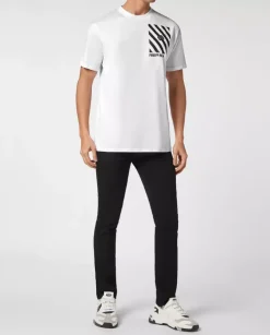 Biały t-shirt SS Rainbow Stripes