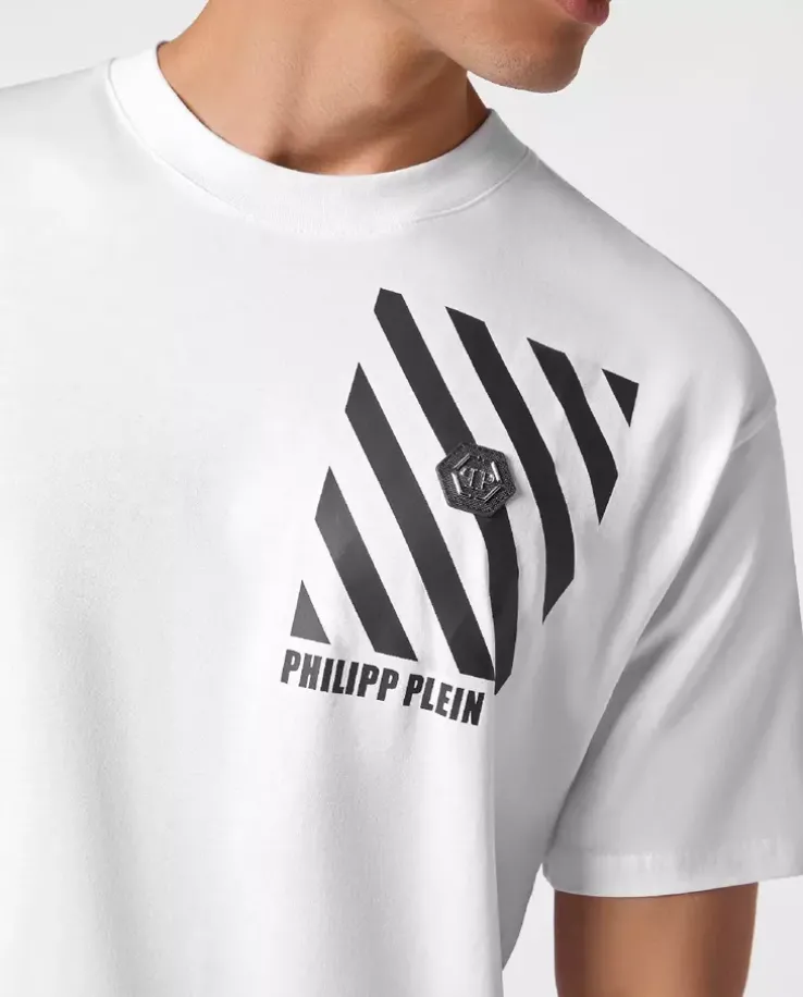 Biały t-shirt SS Rainbow Stripes