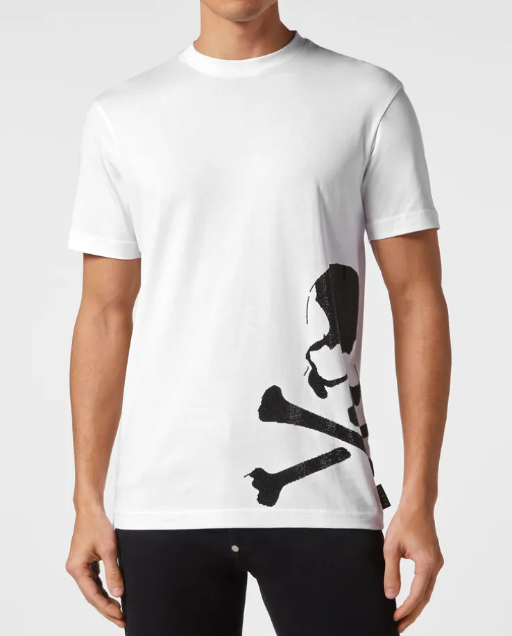 Biały t-shirt z czaszką