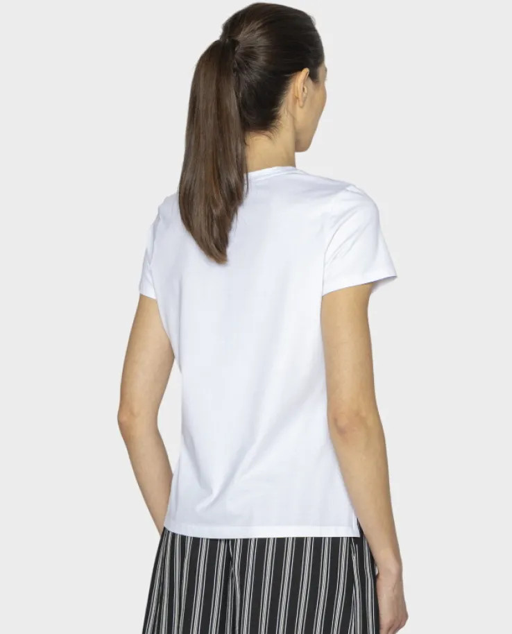 Biały t-shirt z dekoltem V