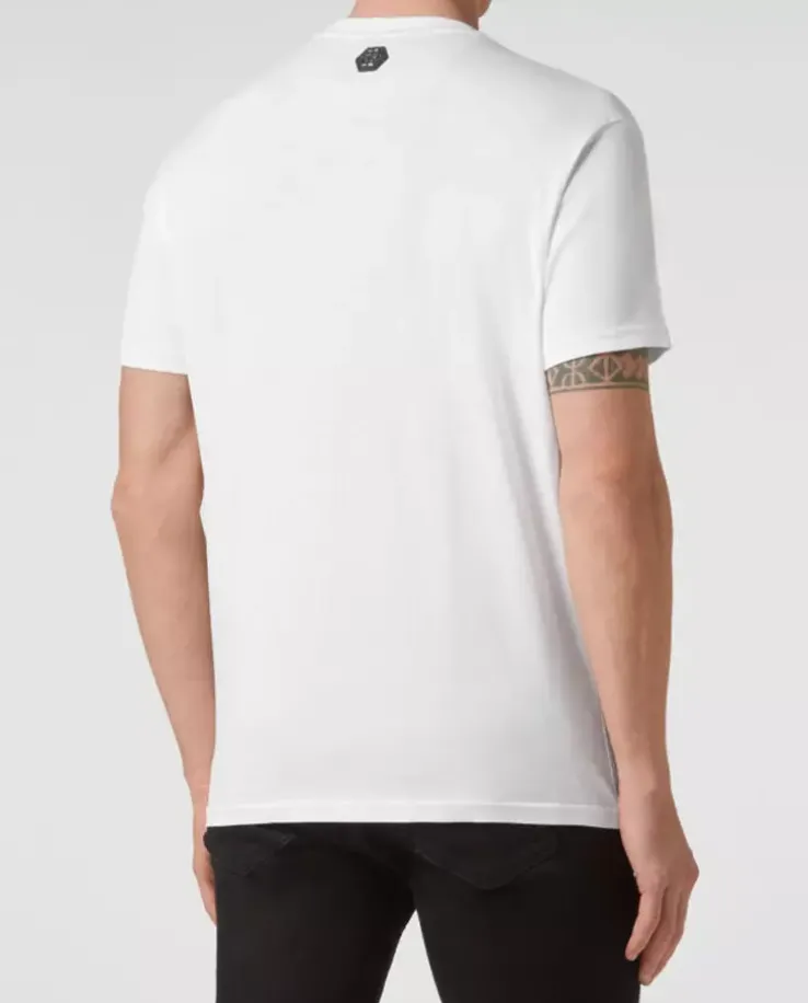 Biały t-shirt z grafiką SS Paisley Strass