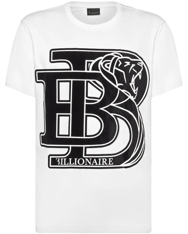 Biały t-shirt z kontrastowym logo