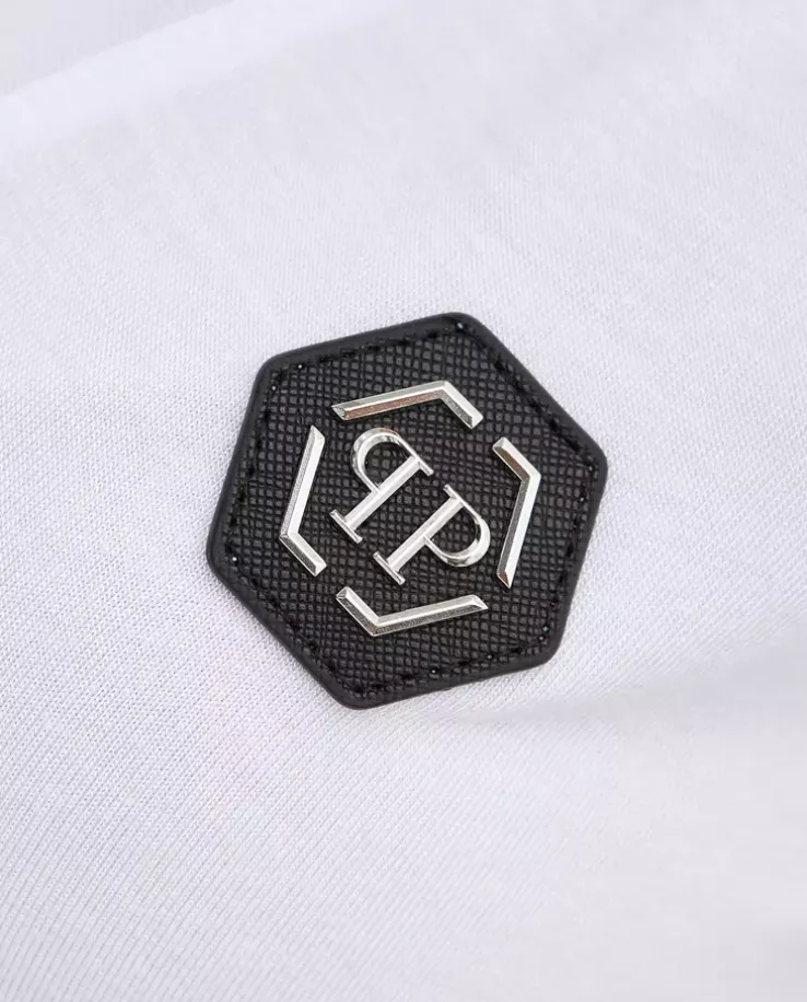Biały t-shirt z monogramem