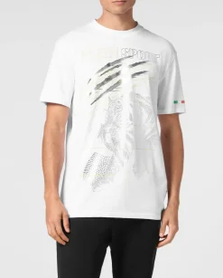 Biały t-shirt z nadrukiem