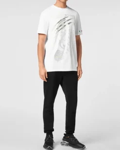 Biały t-shirt z nadrukiem