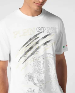 Biały t-shirt z nadrukiem