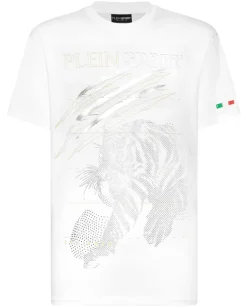 Biały t-shirt z nadrukiem