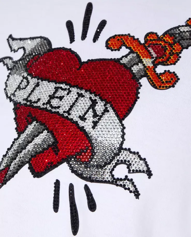 Biały t-shirt z wzorem SS Love