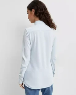 Błękitna koszula Slim Fit z logo