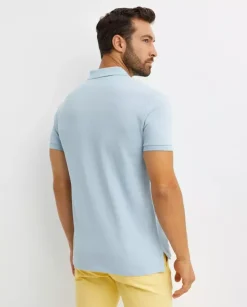 Błękitna koszulka polo Custom Slim Fit
