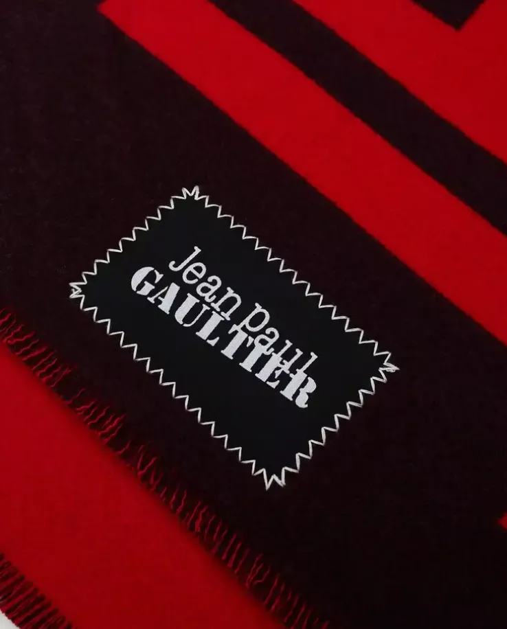 Bordowy szalik oversize z logo