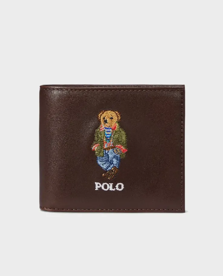 Brązowy skórzany portfel Polo Bear