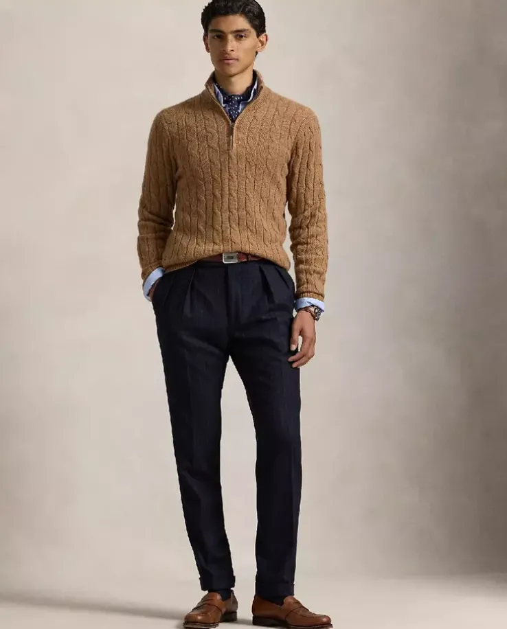 Brązowy sweter z kaszmiru Regular Fit