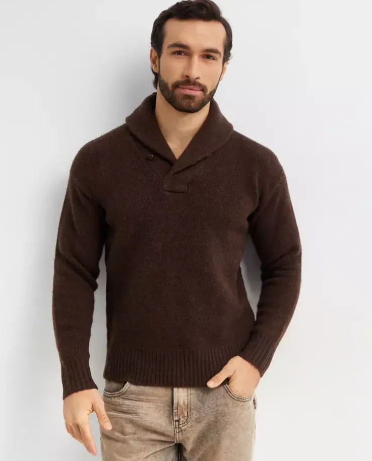 Brązowy sweter z wełny