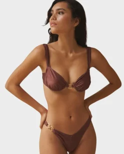 Brązowy top od bikini Sana