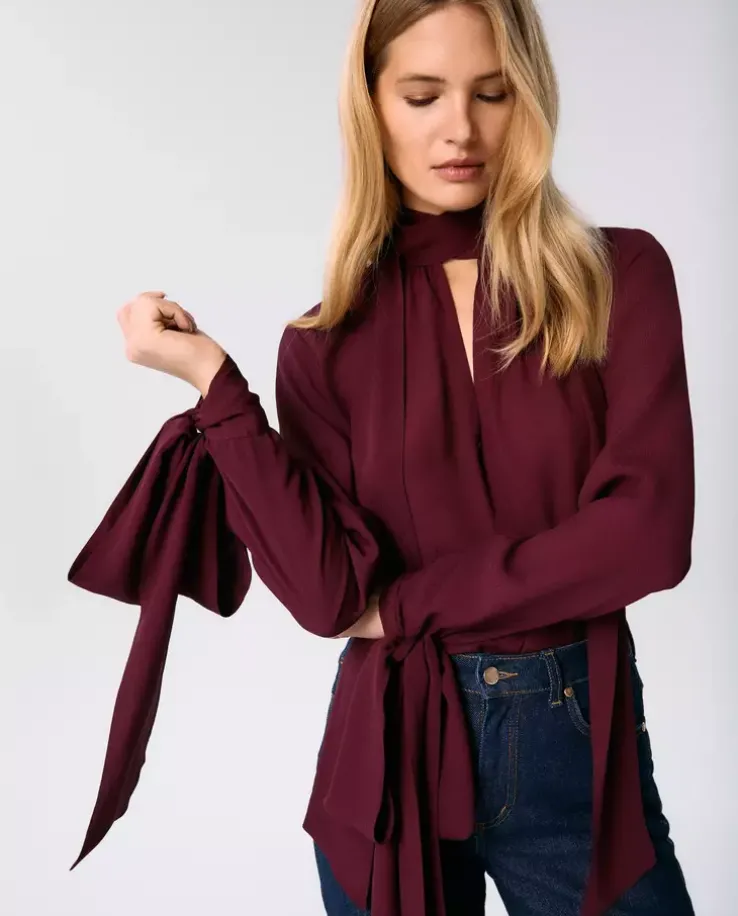 Burgundowa bluzka Luna