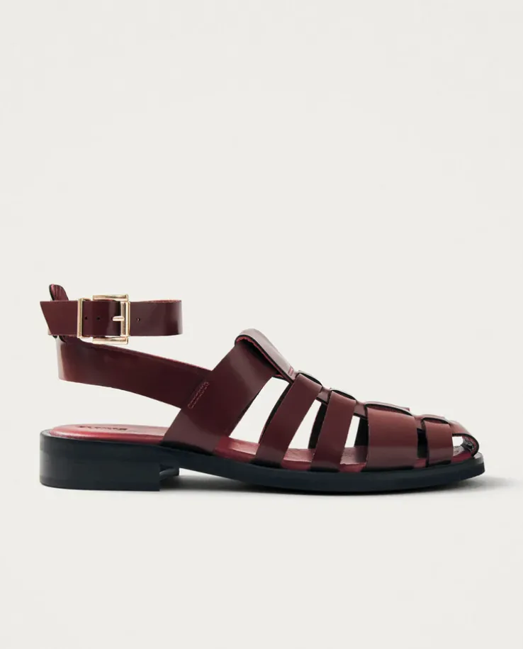 Burgundowe sandały skórzane Perry Sleek